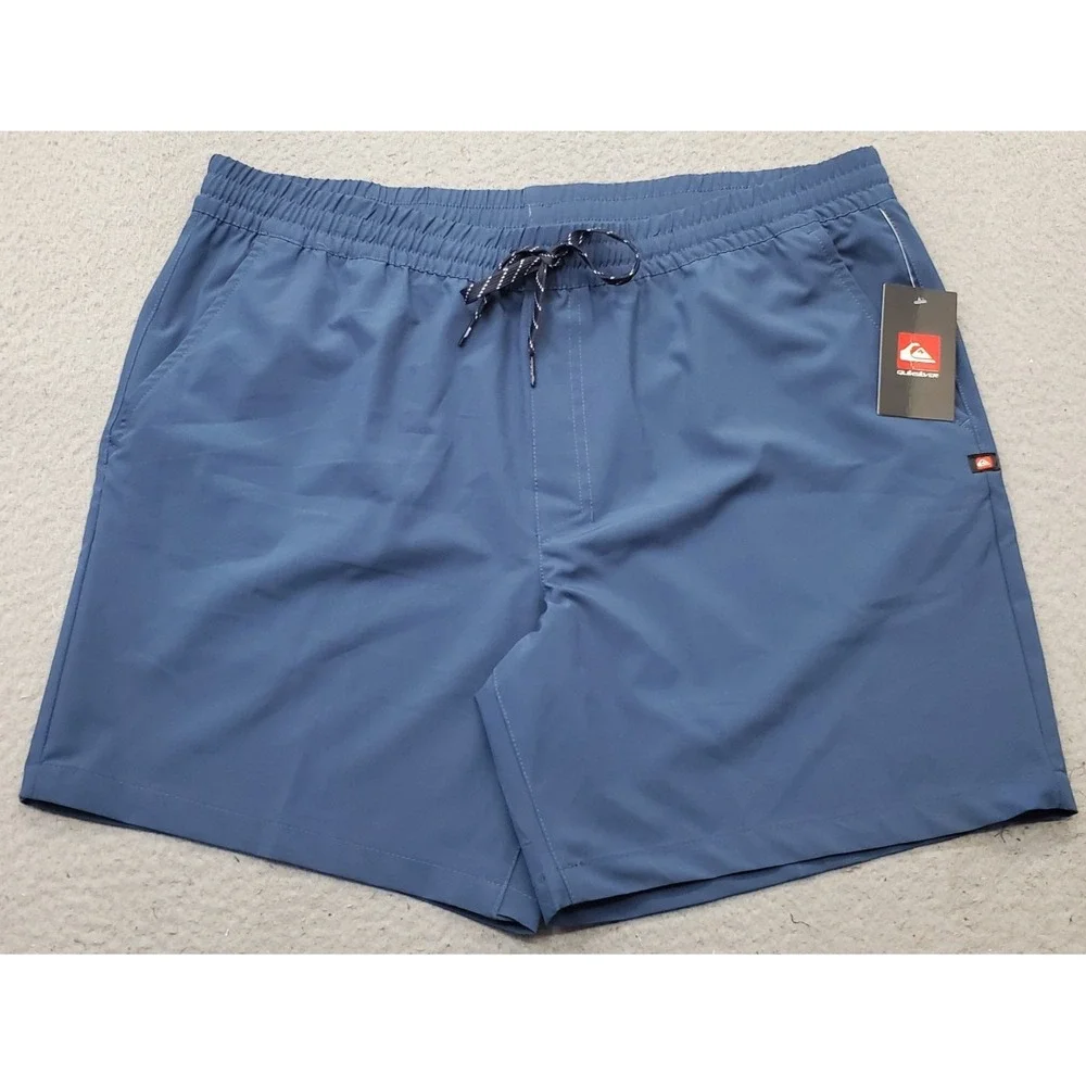 Quiksilver Board Shorts Mens XL Blue Surf Surfing Water Polo Drawstring Waist